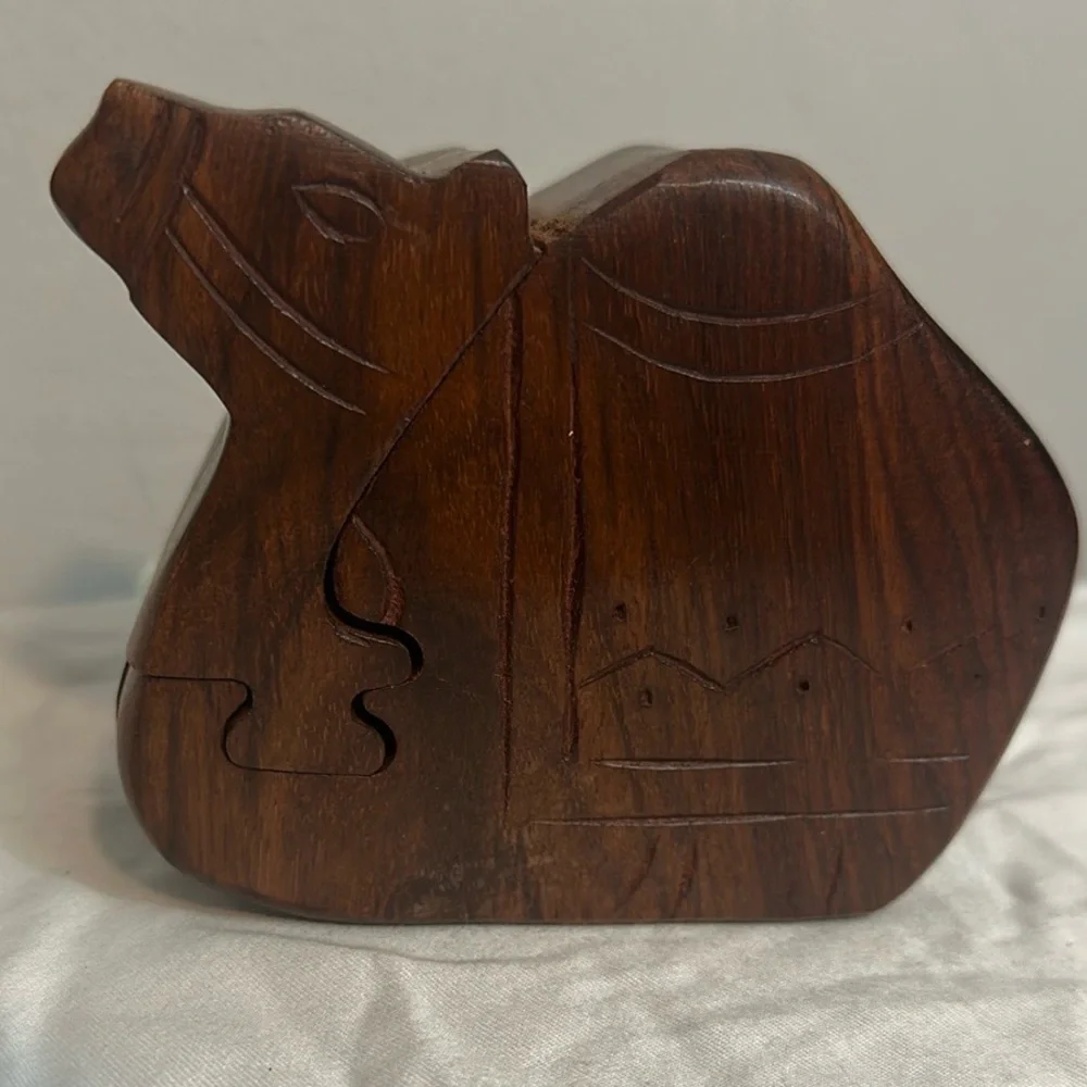 Master Piece Crafts Homemade Puzzle Box Wooden Camel Shaped Secret Stash Box